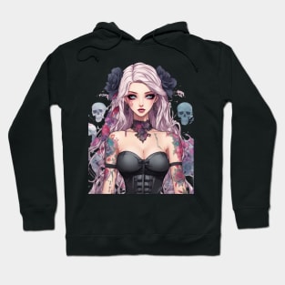 Ethereal Despair Heart of an Emo Goth Anime Girl Hoodie